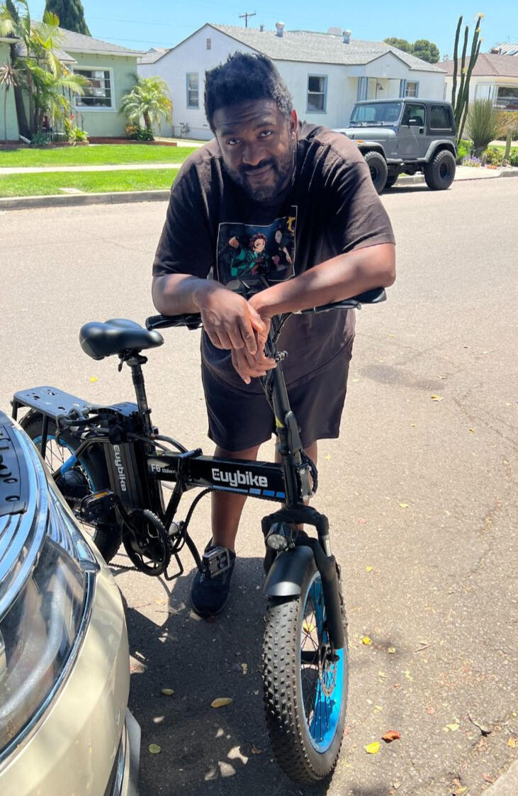 My husband with the Kebiko E-Bike